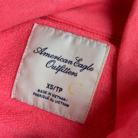 American Eagle Womens Sweatshirt Size XS Quarter‎ Zip Neon Pink Lightweight - Picture 11 of 13
